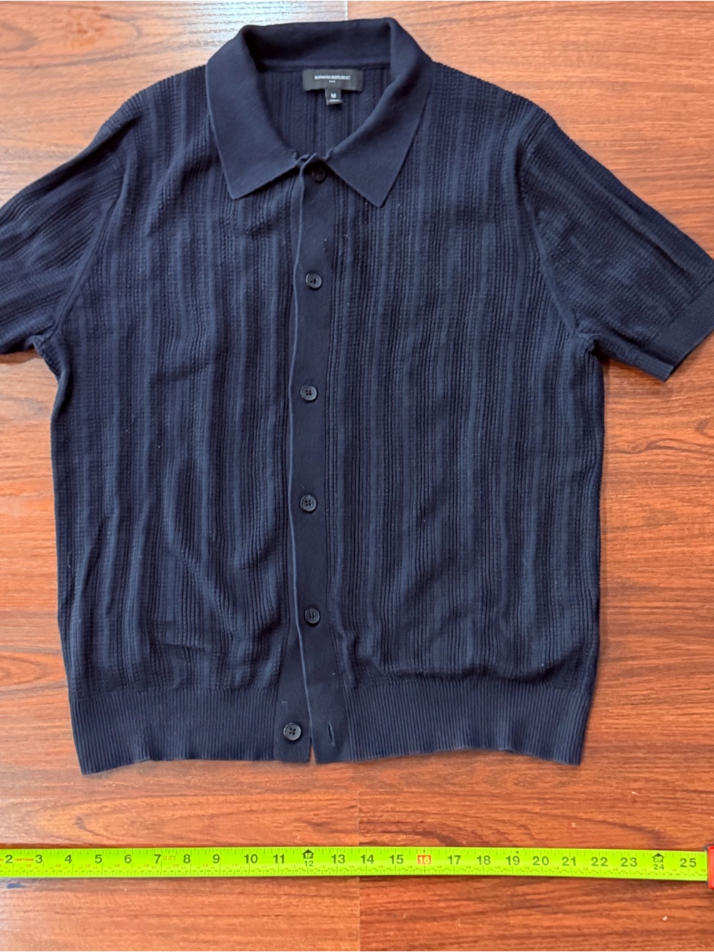 Banana Republic Navy Short-Sleeve Button Polo Cardigan
